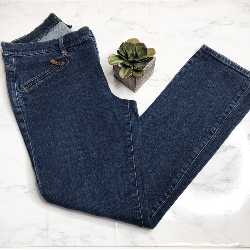 LRL slim/skinny leg jeans, zipper detail, 10” rise